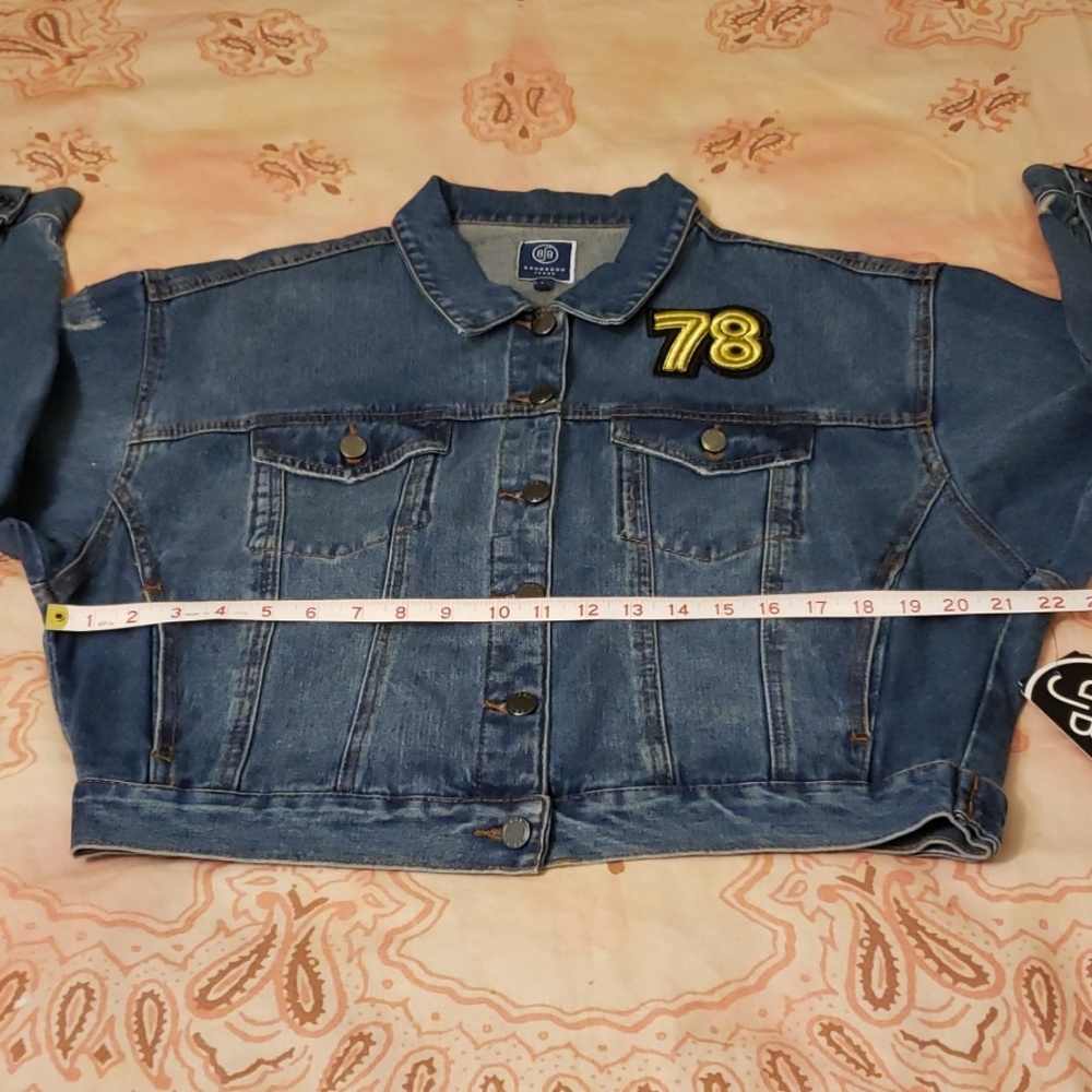 Los Angeles Tiger Denim Jacket/ Patch Jean Jacket - Picture 6 of 8